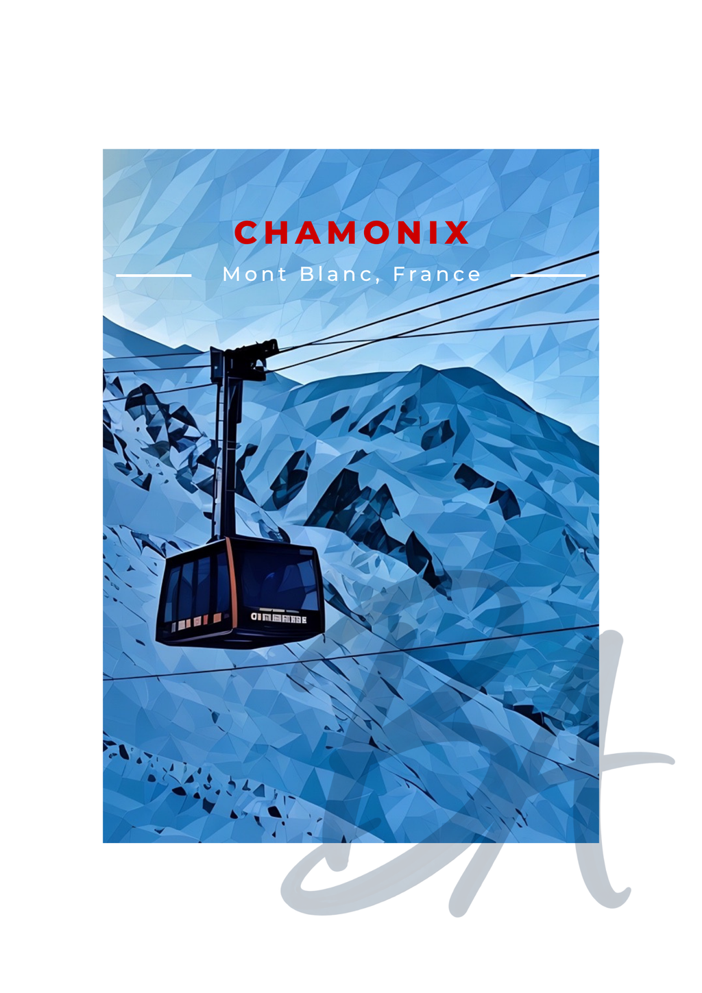 Chamonix Ski Print