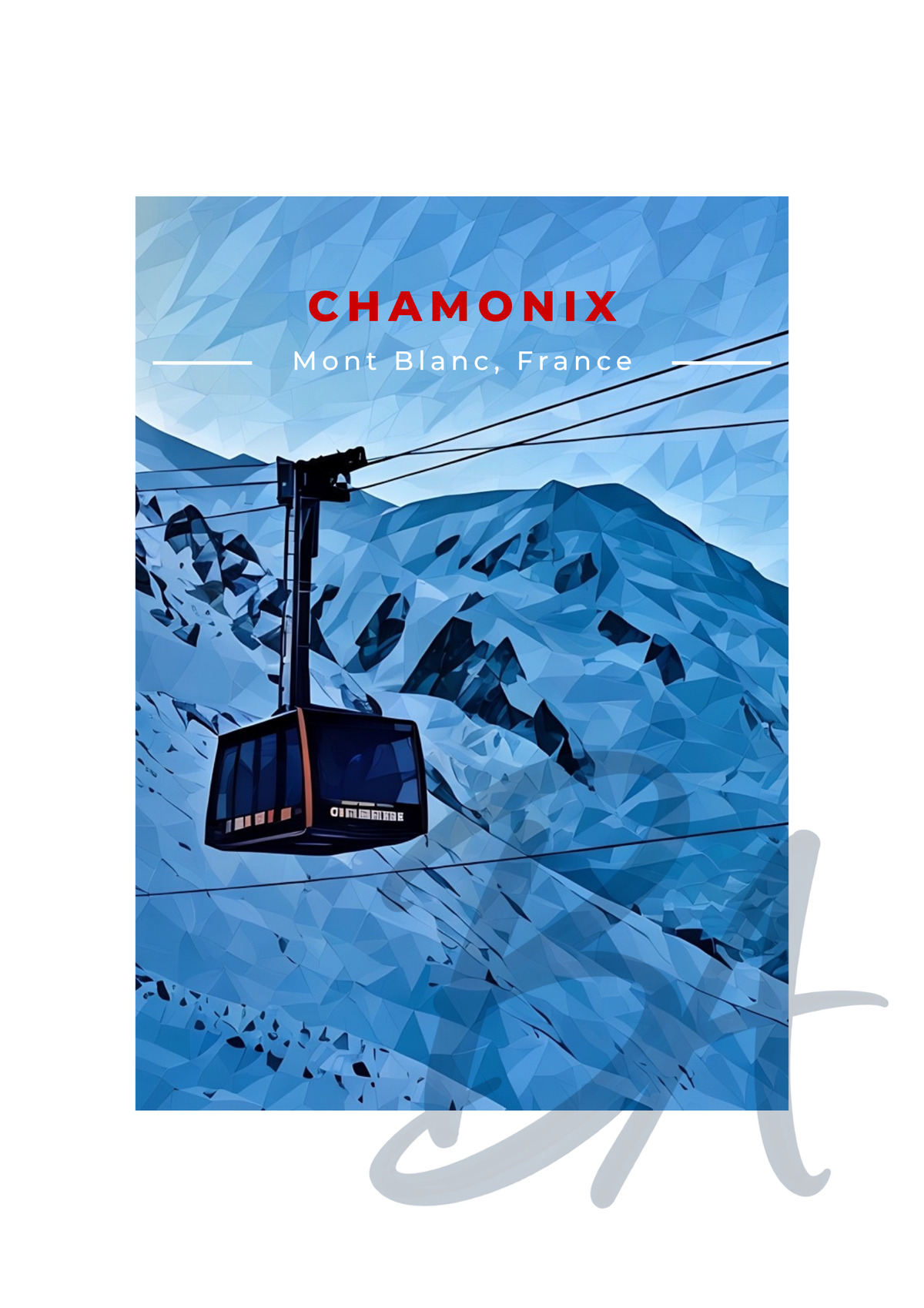 Chamonix Ski Print