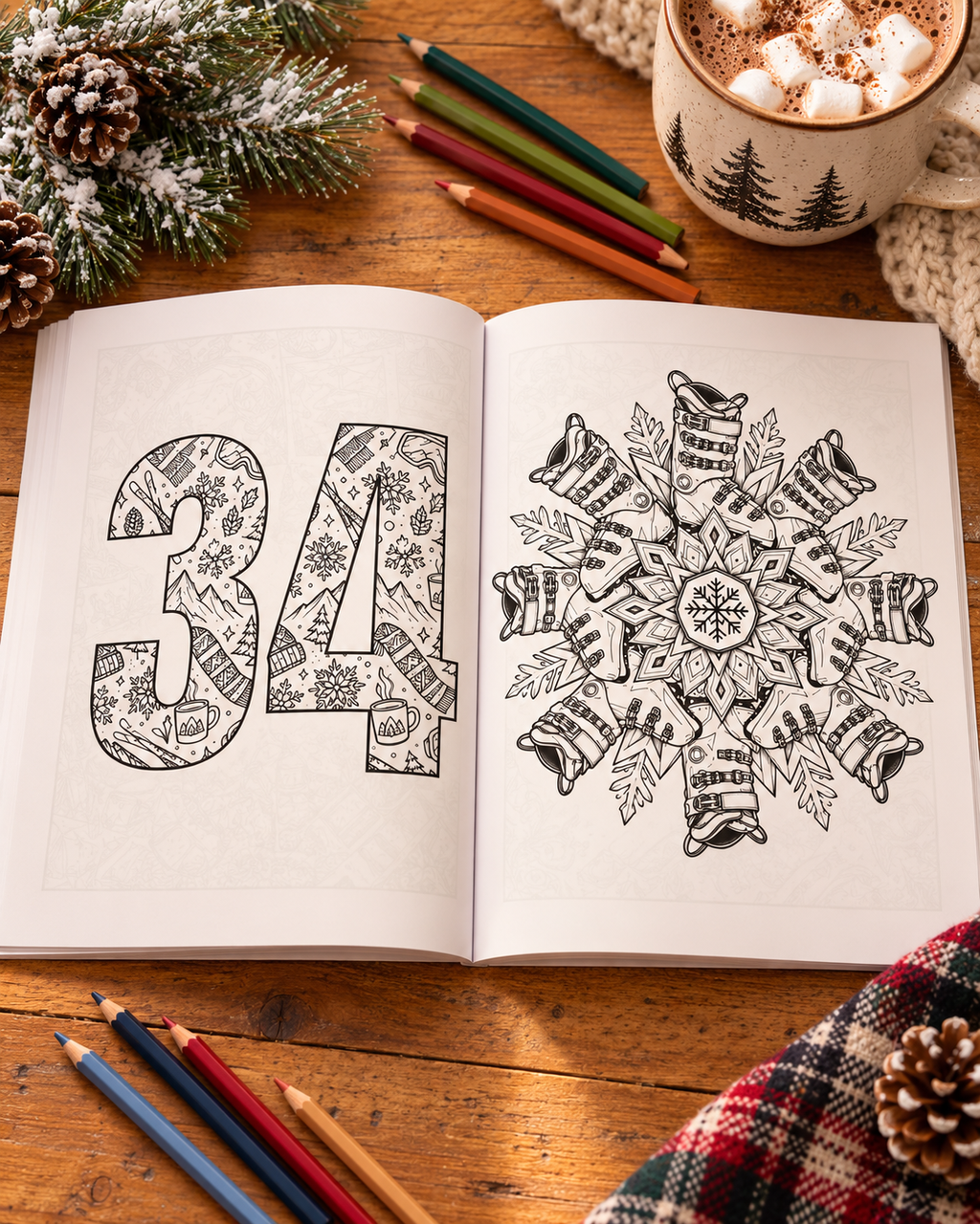 Ski Life: A Mindfulness Colouring Book