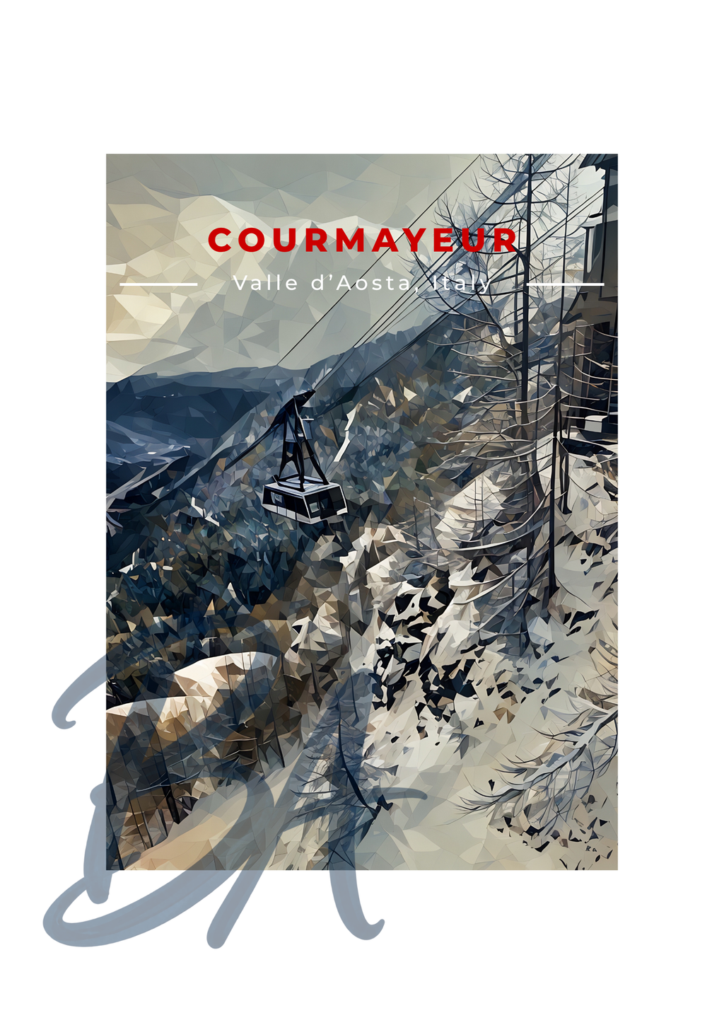 Courmayeur Ski Print