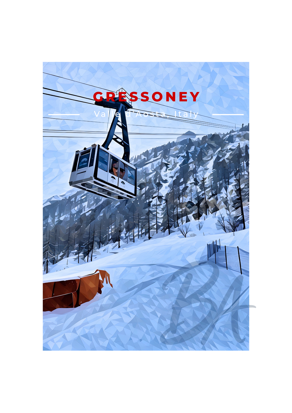 Gressoney Ski Print - Digital PDF Download