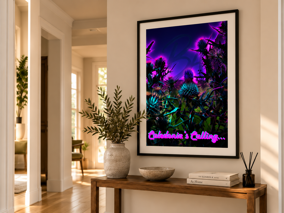 Neon Thistle Scottish Print